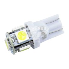 Лампочка без цоколя LED T10_W5W SMD біла 5-діодів 12V W2.1x9.5d (Solar) (упак.-10шт.) (LS243_P)