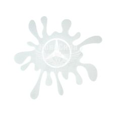 Наклейка Клякса Mercedes (белая) 12х11 (105-2)