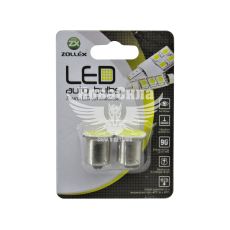Лампочка 1-но конт. груша біла LED COB 12V 1-діод P21W BA15s (Zollex) (к-т.-2шт.) (S0811)