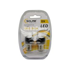 Лампочка 2-ох конт. груша біла LED SMD 12V 1-діод P21/5W BAY15d (Solar) (к-т.-2шт.) (LS240)