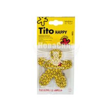 Ароматизатор (Mr&Mrs) Tito Happy Yellow Patchouli/Vanilla (суха картка) (JTITOPAP01V01)