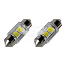 Лампочка 2-ох цокольна LED T11_C5W SMD біла 2-діоди 12V-5Вт Festoon 31мм. (Zollex) 16076 (к-т.-2шт.) (16076)
