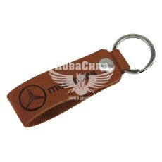 Брелок на ключі Mercedes коричневий (Україна) (шкіра)