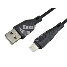 Кабель для зарядки моб. телеф. USB-A to Lightning (Maxxter) 1м. чорний (UB-L-USB-02-1m)