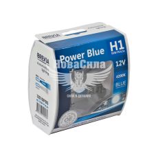 Лампочка галогенна H1 P14.5s 12V-55Вт (Brevia) 4200K (Power Blue) (к-т.-2шт.) (12010PBS)