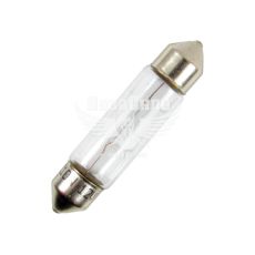 Лампочка 2-х цокольная C10W белая 12V-10Вт SV8.5-8 41мм. (Brevia) (упак.-10шт.) (12317C)