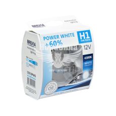 Лампочка галогенная H1 P14.5s 12V-55Вт (Brevia) +60 4300К (Power White) (12010PWS)