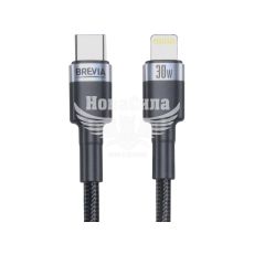 Кабель для зарядки моб. телеф. Type-C to Lightning (Brevia) 1м. черный, 30W, Box (53100) (53100BCLC1)
