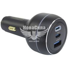 Зарядне для портативних пристроїв 12-24V (Brevia) 1USB-A, 2USB-C, 130W (46130DCUB)