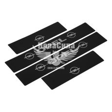 Наклейка на пороги Opel (черные) кт. 4шт. 48х8 передние, 30х8 задние (25-74)