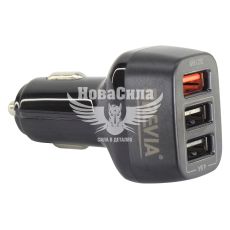 Зарядное для портативных устройств 12-24V (Brevia) 3USB-A, 42W (46042TUB)