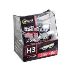 Лампочка галогенна H3 PK22s 12V-55Вт (Solar) 3700K (Starlight) +60 (кт. 2шт) (1233S2)