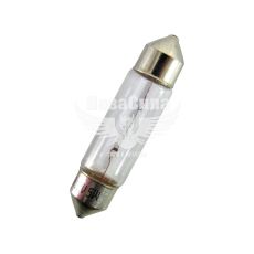 Лампочка 2-ох цокольна C5W біла 12V-5Вт SV8.5-8 41мм. (Brevia) (упак.-10шт.) (12316C)