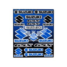 Наклейка (планшет) для мото Suzuki кт.-17шт. 29х24,5 синя (9-88)