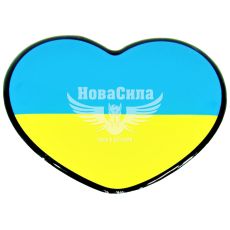 Наклейка Флаг Украины (сердце) (силикон) 6х5,3см. (68-25)