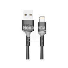 Кабель для зарядки моб. телеф. USB-A to Lightning (Brevia) 2м. черный, Zip (51200BULZ1)