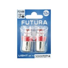 Лампочка 2-ох конт. груша червона LED SMD 12V 24-діоди P21/4W BAZ15d (Futura) (к-т.-2шт.) (72714)