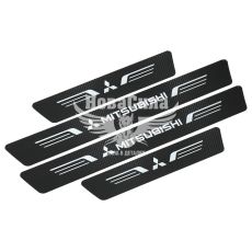 Наклейка на пороги карбон Mitsubishi кт. 4шт. 55х7 передние, 35х7 задние (25-22)