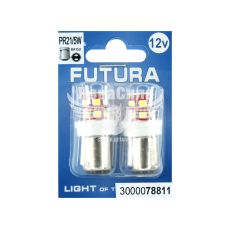 Лампочка 2-ох конт. груша біла LED SMD 12V 24-діоди P21/5W BA15d (Futura) (к-т.-2шт.) (78811)