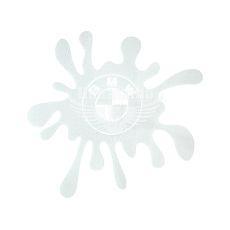 Наклейка Клякса BMW (белая) 12х11 (105-4)