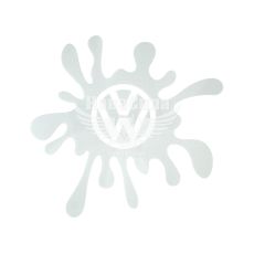 Наклейка Клякса Volkswagen (белая) 12х11 (105-1)