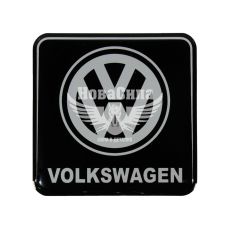 Наклейка с надписью Volkswagen (черный фон) (силикон) 7х7 (71-61)