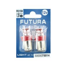 Лампочка 2-ох конт. груша червона LED SMD 12V 24-діоди P21/5W BA15d (Futura) (к-т.-2шт.) (78814)