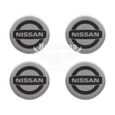 Наклейка Nissan на колпаки (силикон) серебряная диам. 5х5 (67-85)