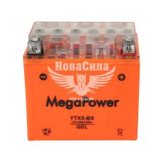 АКБ мото гелевий 12V 5-А/Ч R+ (MegaPower) (110х70х105) (YTX5-BS)