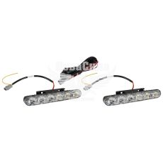 Фара дневного света (Cyclone) DRL 12V LED белая 6-диодов, 9W, с повтор. поворотов (DRL-616(2))