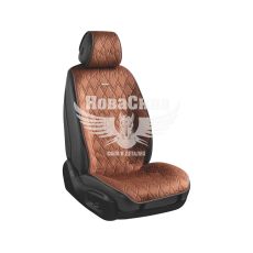 Накидки на сидіння (CarLife) преміум перед. Racer (к-т.-2шт.) кавові (SC20402)