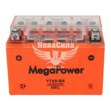 АКБ мото гелевый 12V 9-А/Ч L+ (MegaPower) (150x85x107) (YTX9-BS)