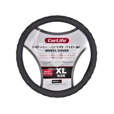 Чохол руля XL шкіра чорний 41-43см. (CarLife) (SW233XL)