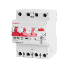 Выключатель дифференциального тока E.NEXT e.rcbo.pro.4.C63.30, 3P+N, 63А, С, тип А, 30мА с защитой от сверхтоков (p0720020)