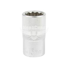 Головка торцевая низкая двенадцатигранная 1/2 15мм. (Intertool) (ET-0215)