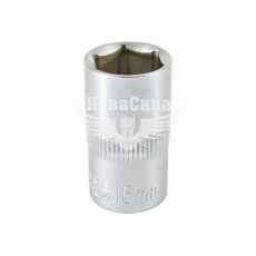 Головка торцева низька шестигранна 1/2 16мм. (Intertool) Хром ванадіум (ET-0016)