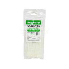 Хомут пластиковый белый 3,6х150 (Belauto) (уп. 100шт.) (W36150)