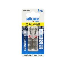 Насадка для отвертки PH1 50мм. (Molder Tools) 2шт. цветная маркировка S2 (бита) (MT7015002C)