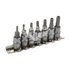 Набор торцевых головок с битой TORX SPECIAL (Yato) 5-ти гранные, 7 предметов 1/4 (TS10, TS15, TS20, TS25, TS27, TS30, TS40) (YT-0461)