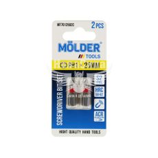 Насадка для отвертки PH1 25мм. (Molder Tools) 2шт. цветная маркировка S2 (бита) (MT7012502C)
