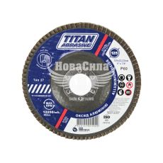 Диск шліфувальний пелюстковий 125x22мм P60 (TITAN Abrasive) (Т27) (ТА1256027АN)