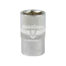 Головка торцева низька шестигранна 1/2 17мм. (Intertool) Хром ванадіум (ET-0017)