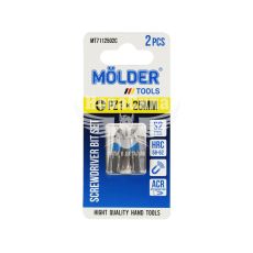 Насадка для отвертки PZ1 25мм. (Molder Tools) 2шт. цветная маркировка S2 (бита) (MT7112502С)