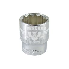 Головка торцевая низкая двенадцатигранная 1/2 27мм. (Intertool) (ET-0227)