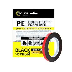 Скотч двохстор. 15мм. 5м. (Solar) (чорний) (DS1155)