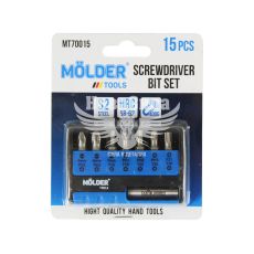Набор бит 15 ед. 25мм. с держателем магнитным (Molder Tools) (MT70015)