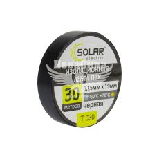 Изолента (Solar) 30м черная (IT030)