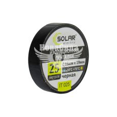 Изолента (Solar) 25м черная (IT025)