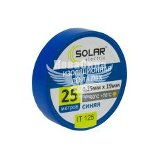 Изолента (Solar) 25м синяя (IT125)