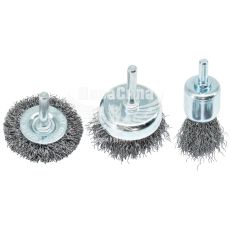 Щітка (набір) конусна 1/4 к-т.-3шт. (Intertool) йоршшик на дриль (BT-0300)